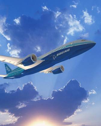 artist rendering of 787 in flight